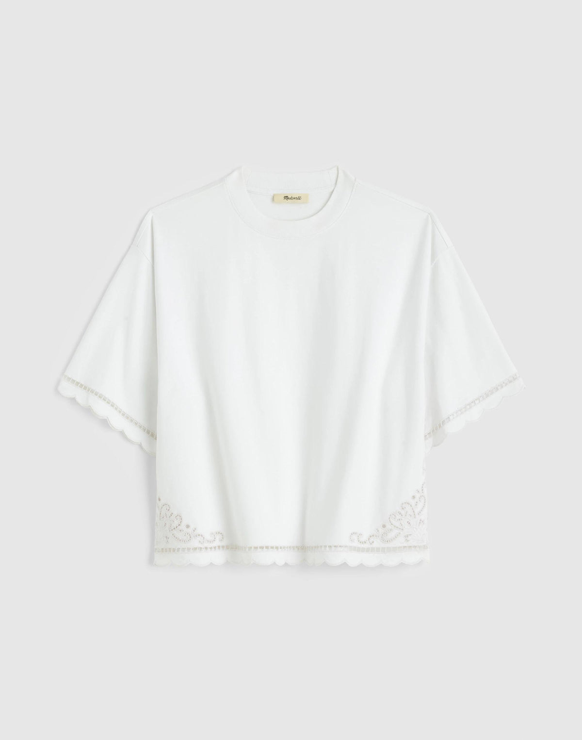 Madewell The Boxy Crop Tee in Allday Jersey White
