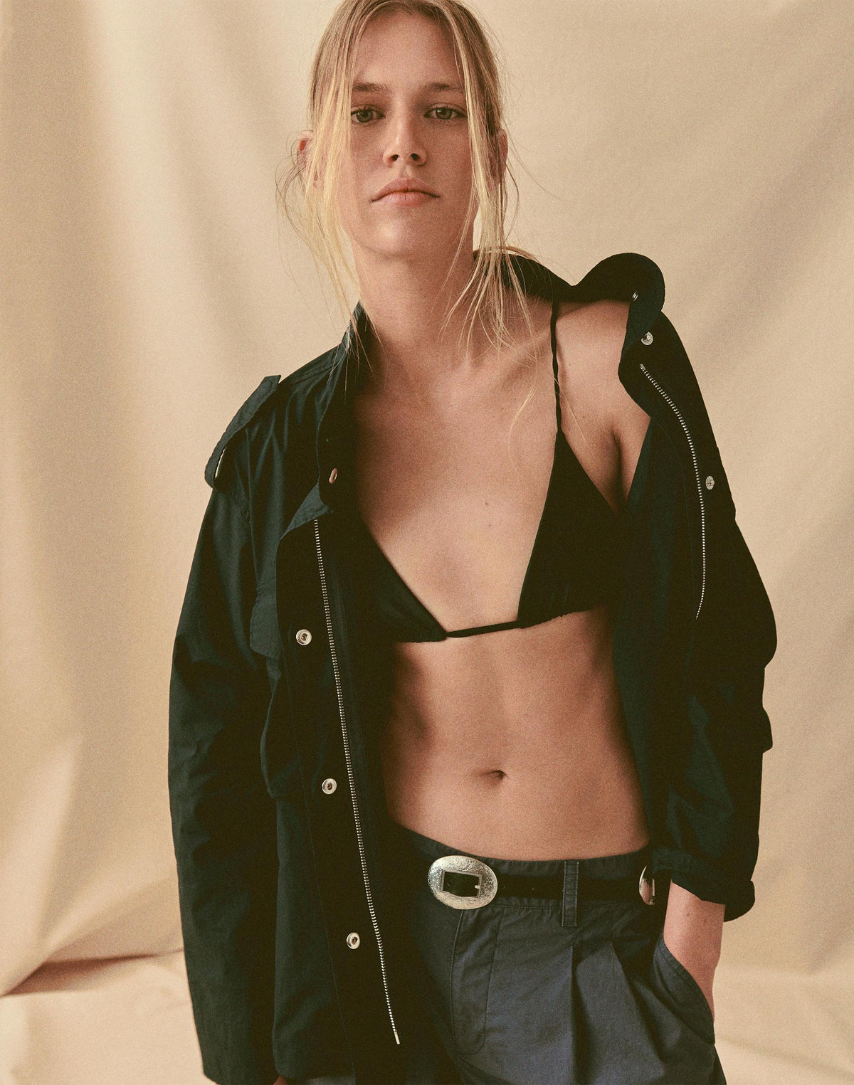 Madewell Field Jacket in Washed Poplin Classic Navy