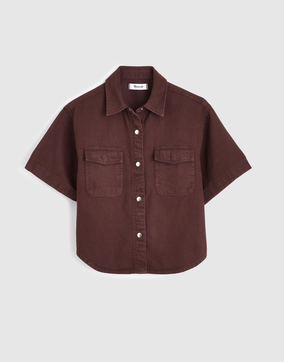 Madewell Airy Denim Utility-Pocket Shirt Burnt Cocoa