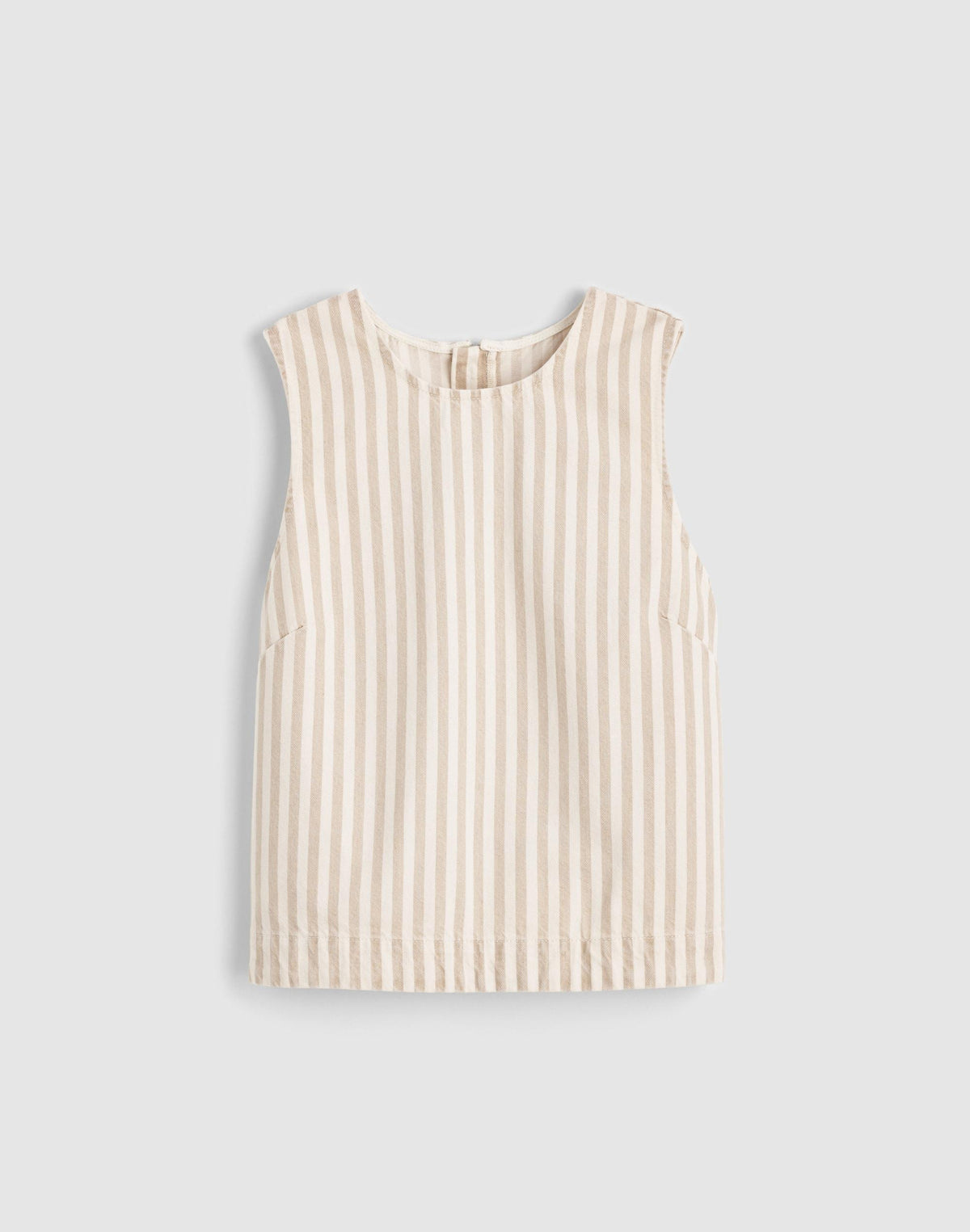 Madewell Denim Boxy Shell Top Khaki Sand Stripe