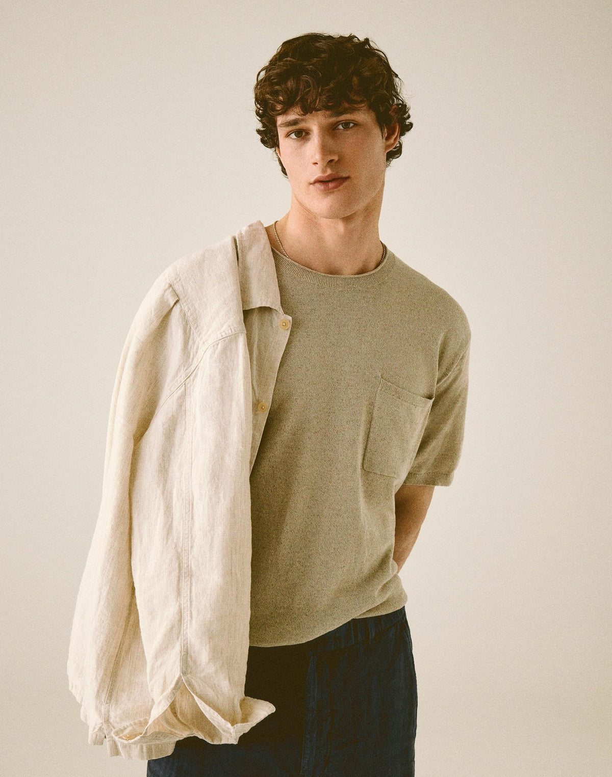 Madewell Rollneck Sweater Tee Heather Pale Pewter