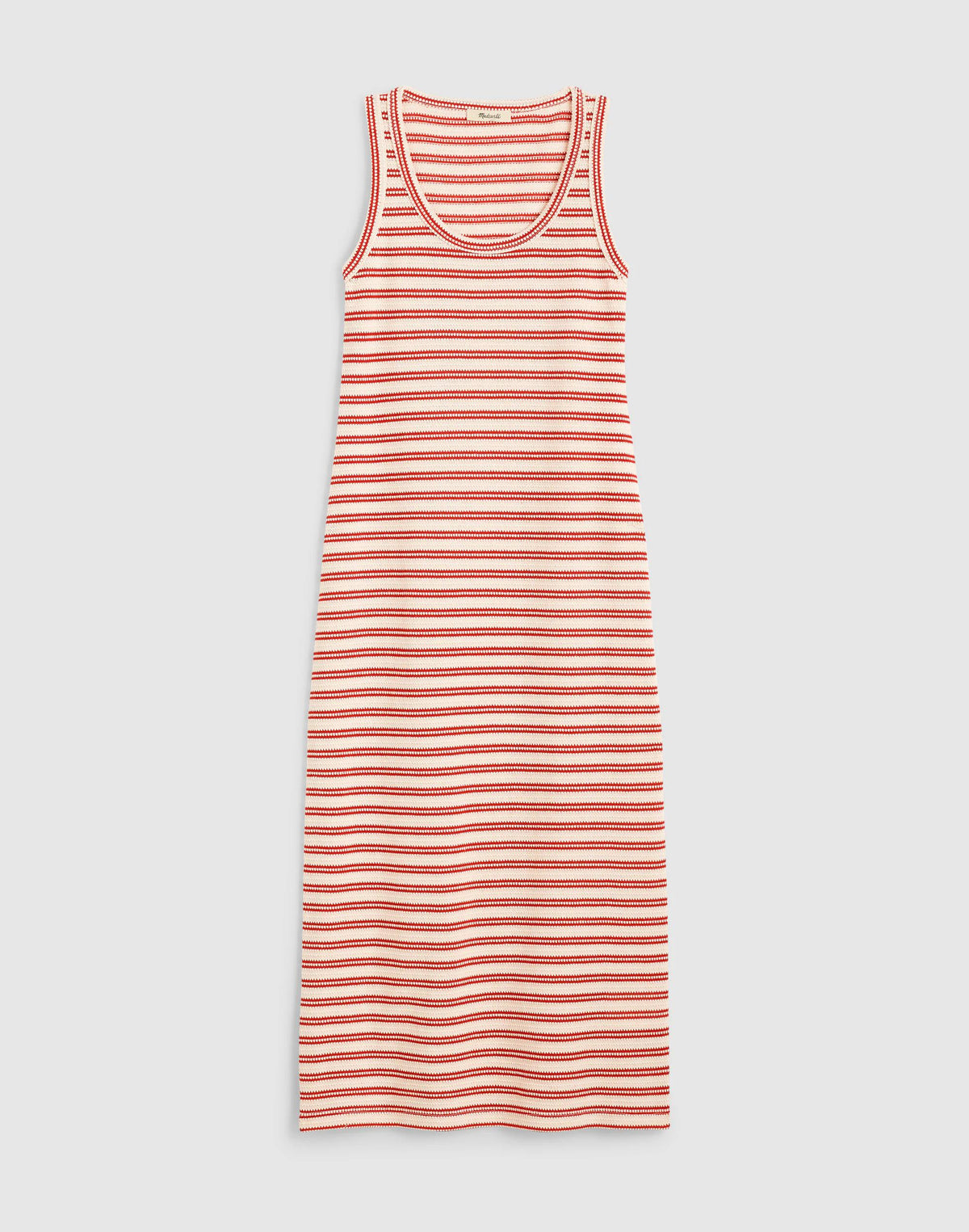 Madewell Scoopneck Tank Maxi Dress Red Stripe Jacquard