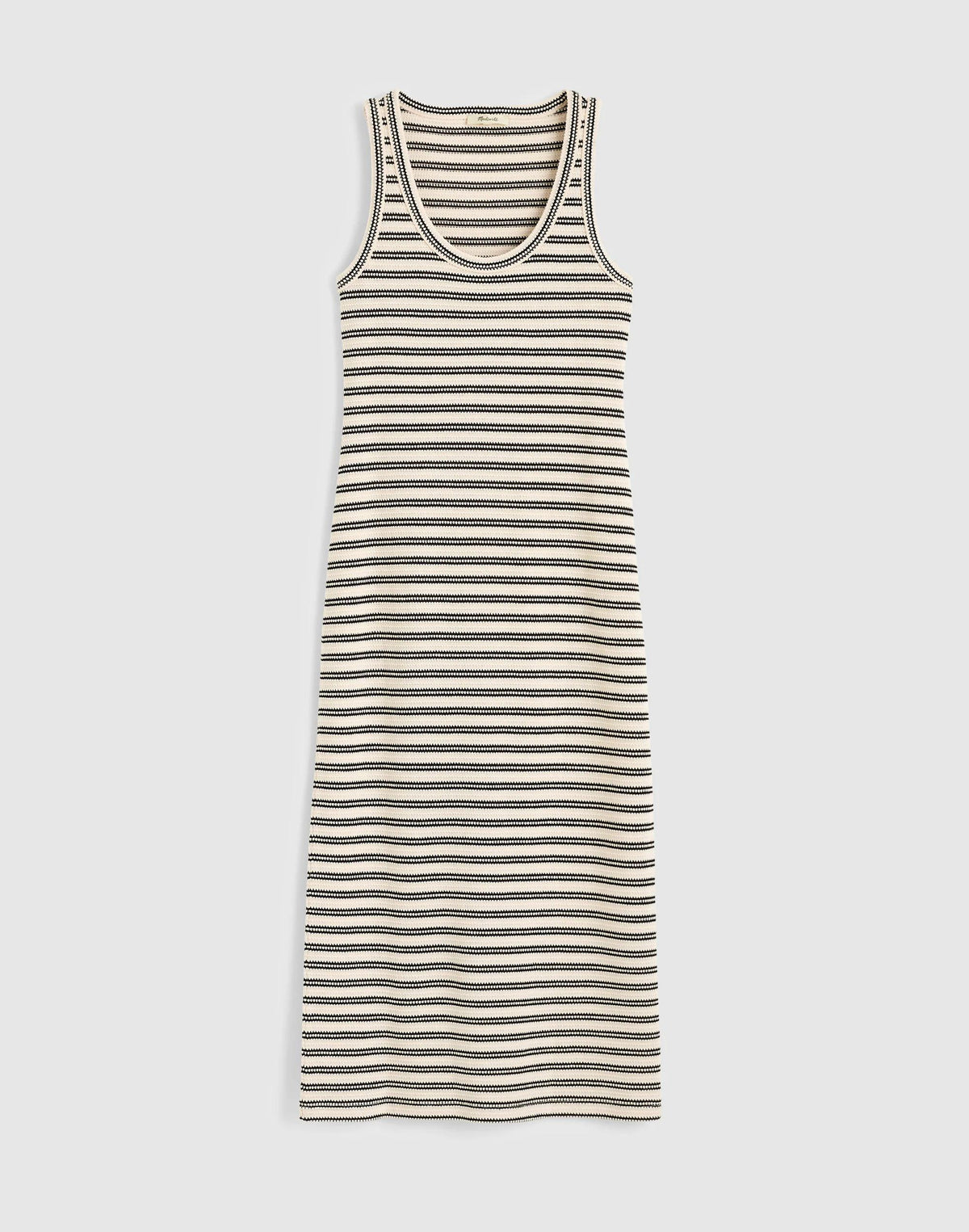 Madewell Scoopneck Tank Maxi Dress Black Stripe Jacquard
