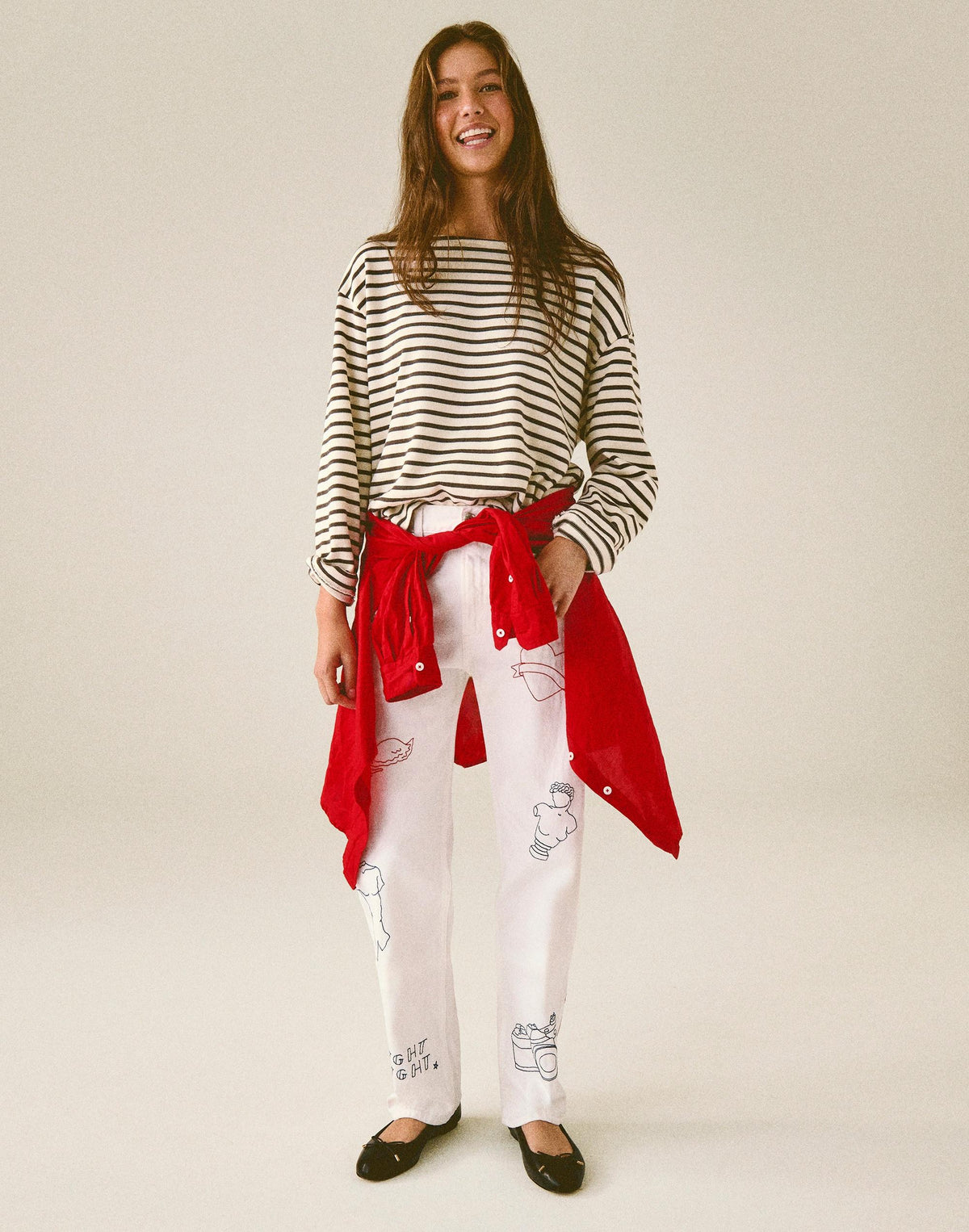 Madewell Embroidered Slim Boyfriend Jean Tile White