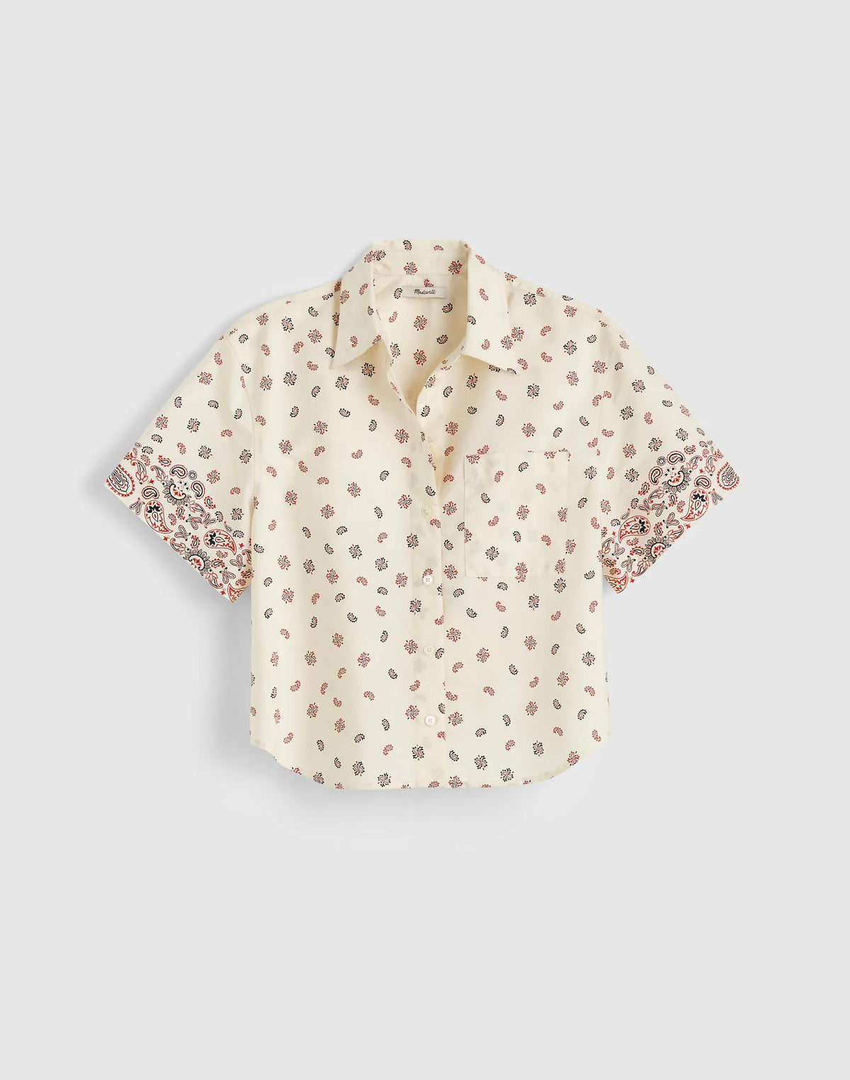 Madewell Patch-Pocket Boxy Shirt in Poplin Vintage Ivory