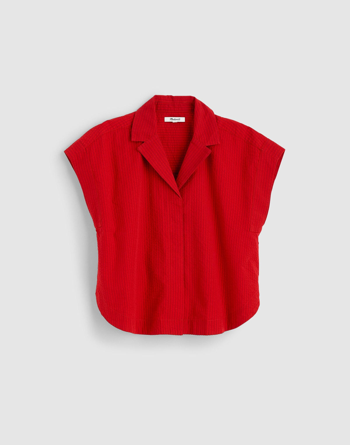 Madewell Notch-Collar Popover Shirt Red Currant