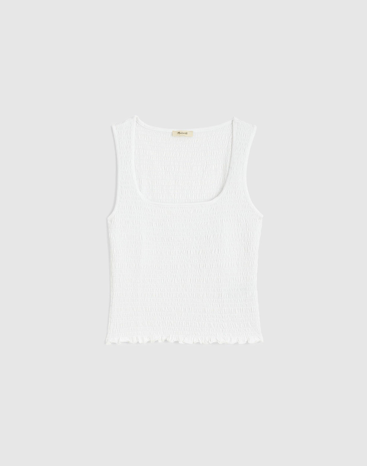 Madewell Smocked Scoopneck Tank White