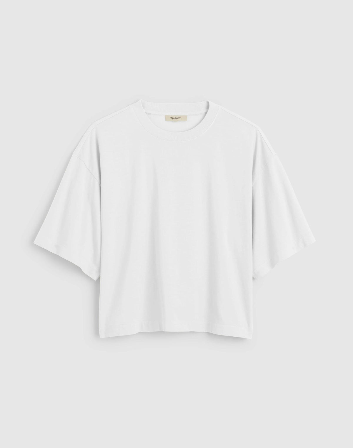 Madewell The Boxy Crop Tee in Allday Jersey White
