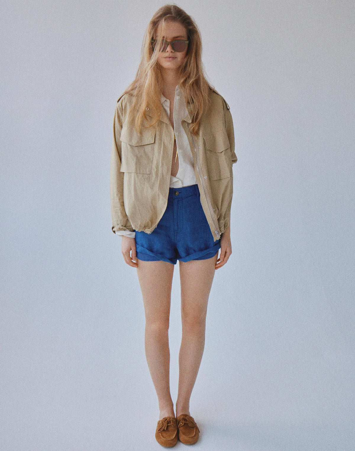 Madewell The Zoe Short in 100% Linen Indigo Chambray