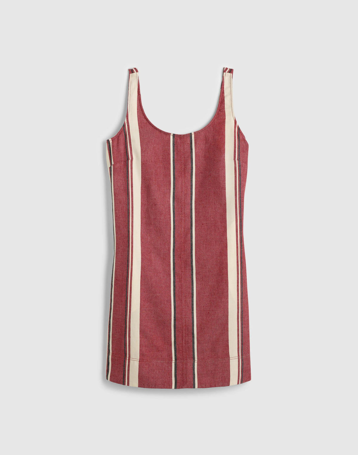 Madewell Scoopneck Mini Shift Dress in 100% Linen Red Currant