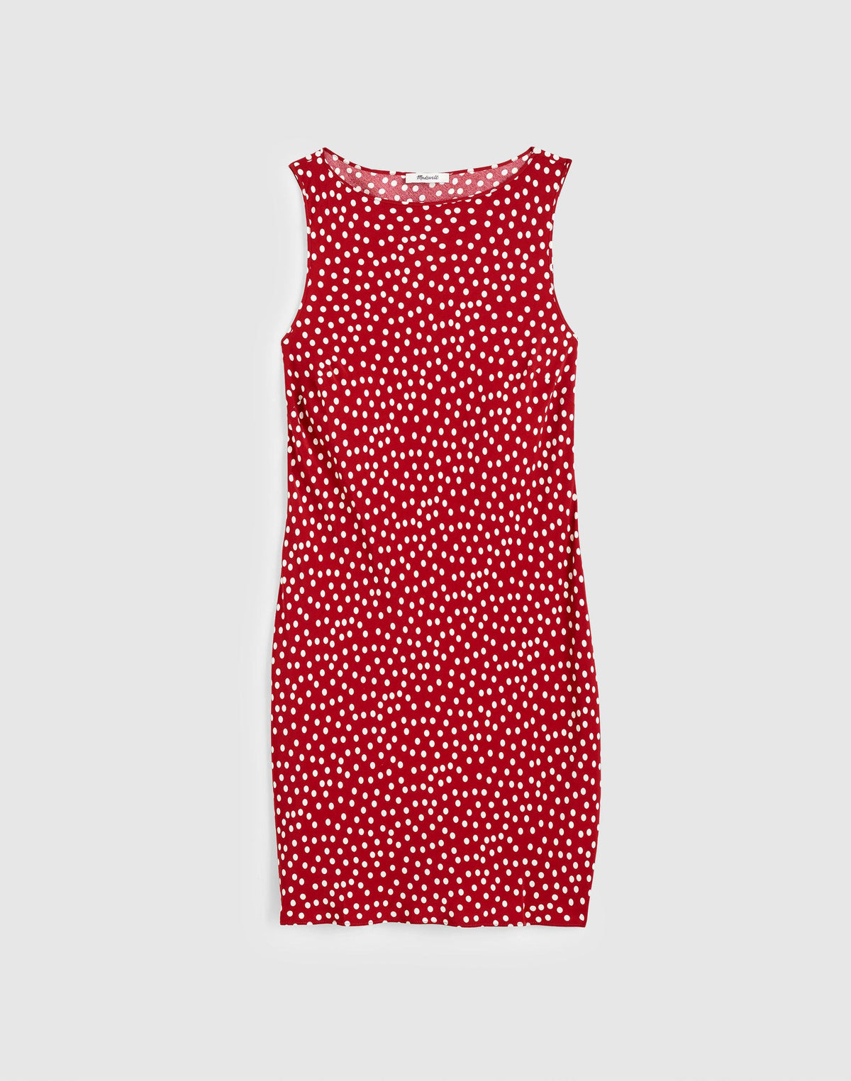 Madewell Boatneck Sleeveless Mini Dress Red Currant