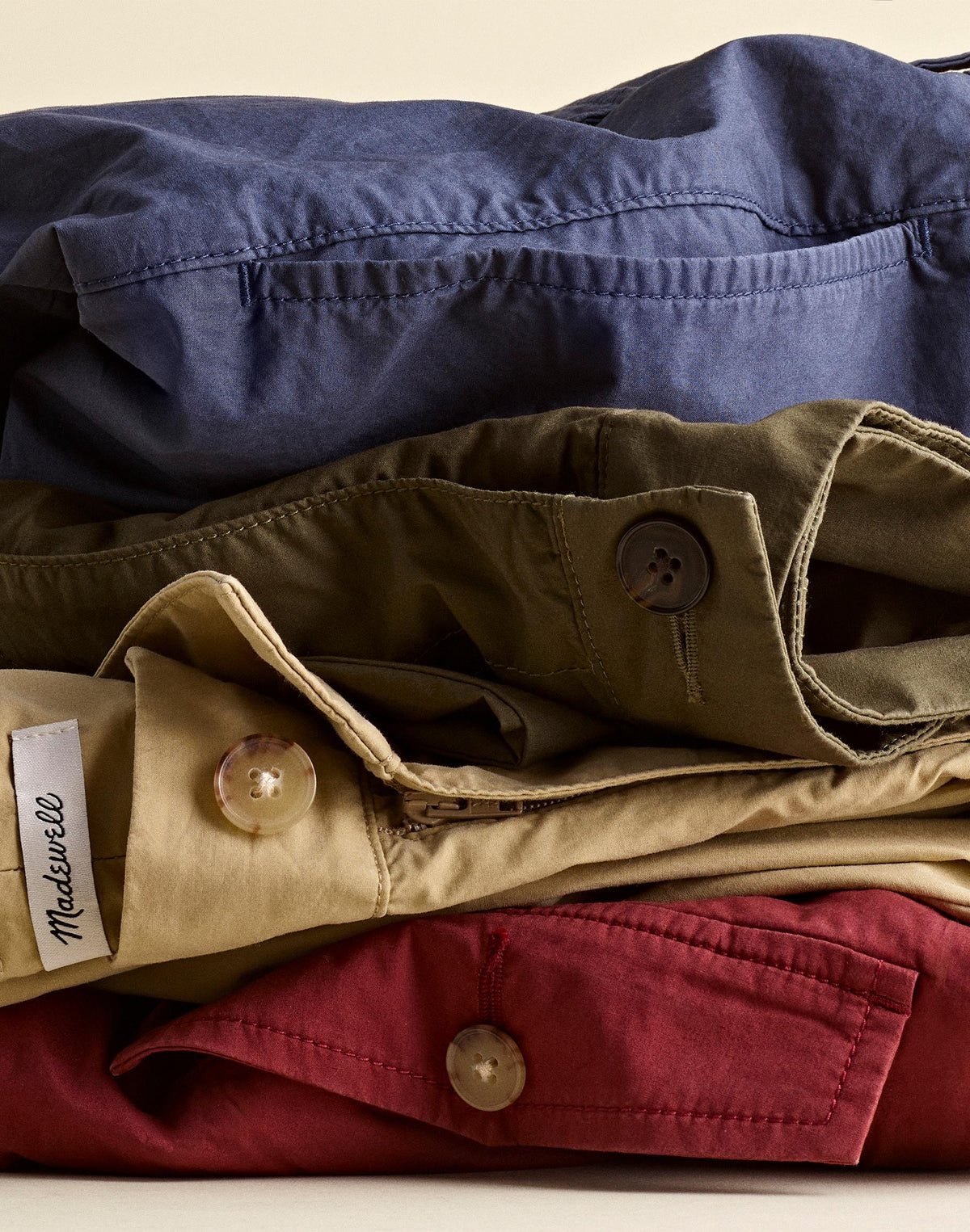 Madewell The Everyday Trouser in Poplin Dusty Merlot
