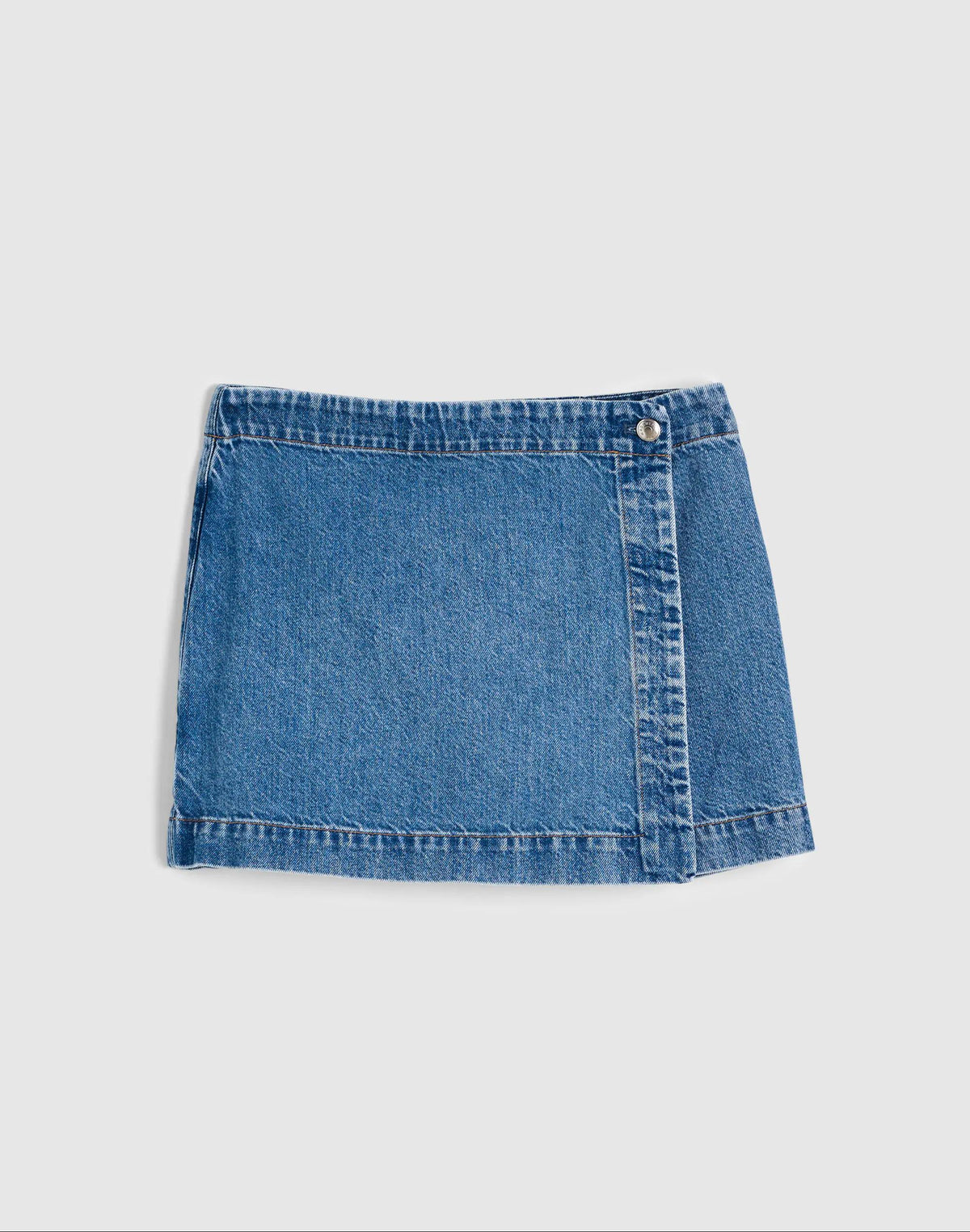 Madewell Denim Wrap Mini Skort Midvale Wash