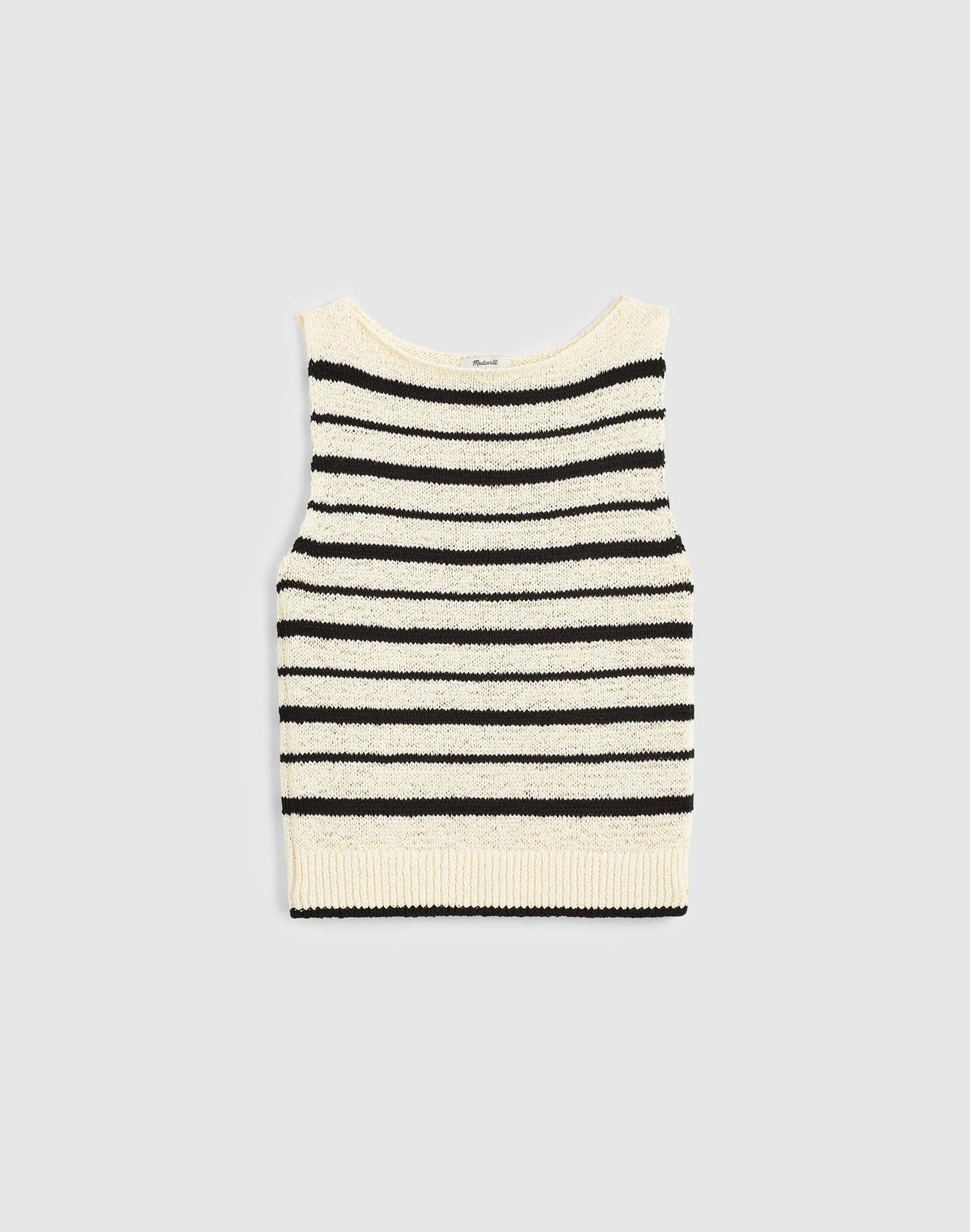 Madewell Boatneck Sweater Tank Ivory And Black Stripe