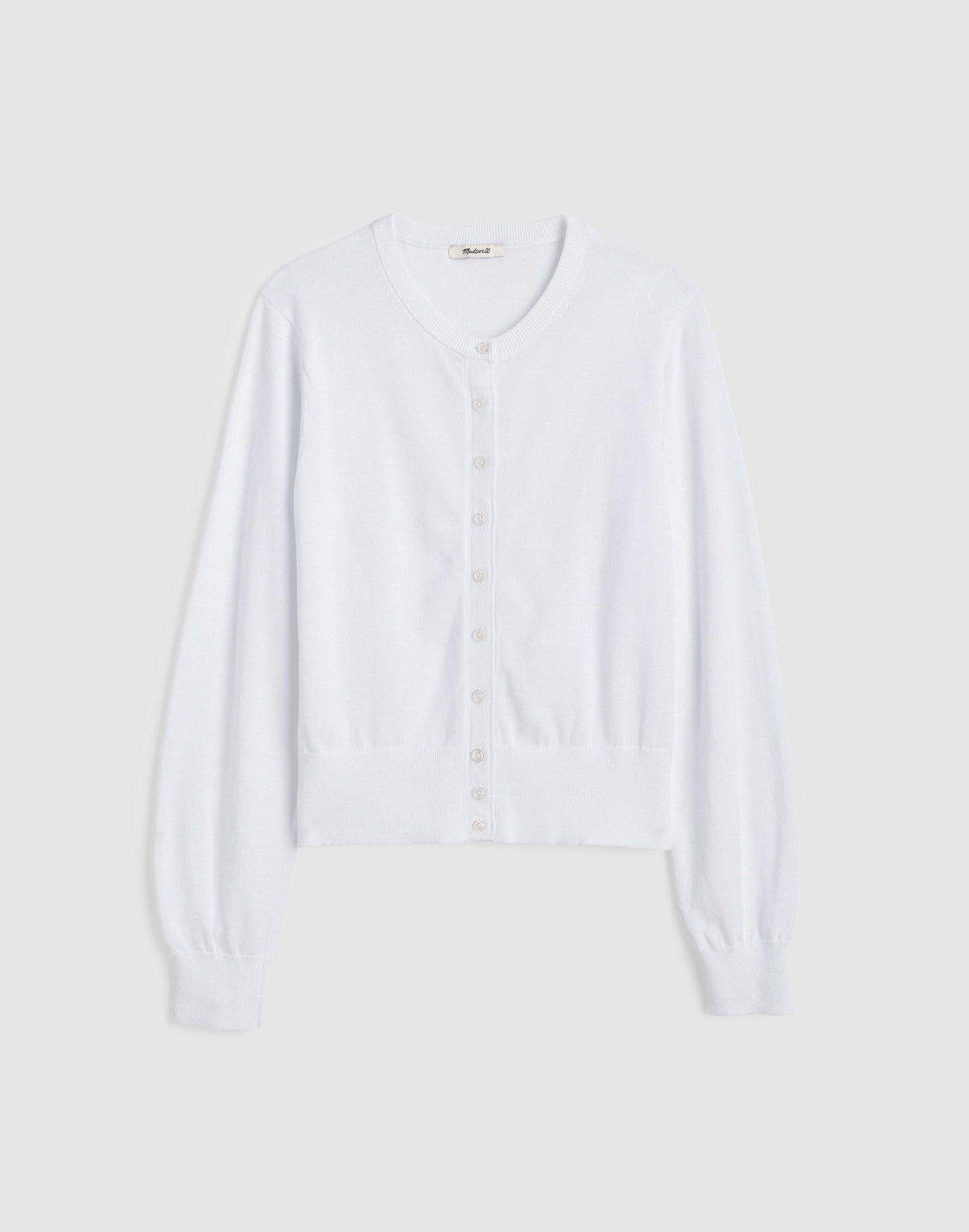 Madewell Button-Front Cardigan in 100% Cotton White