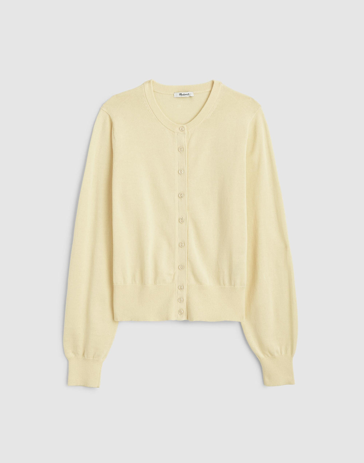 Madewell Button-Front Cardigan in 100% Cotton Candlelight