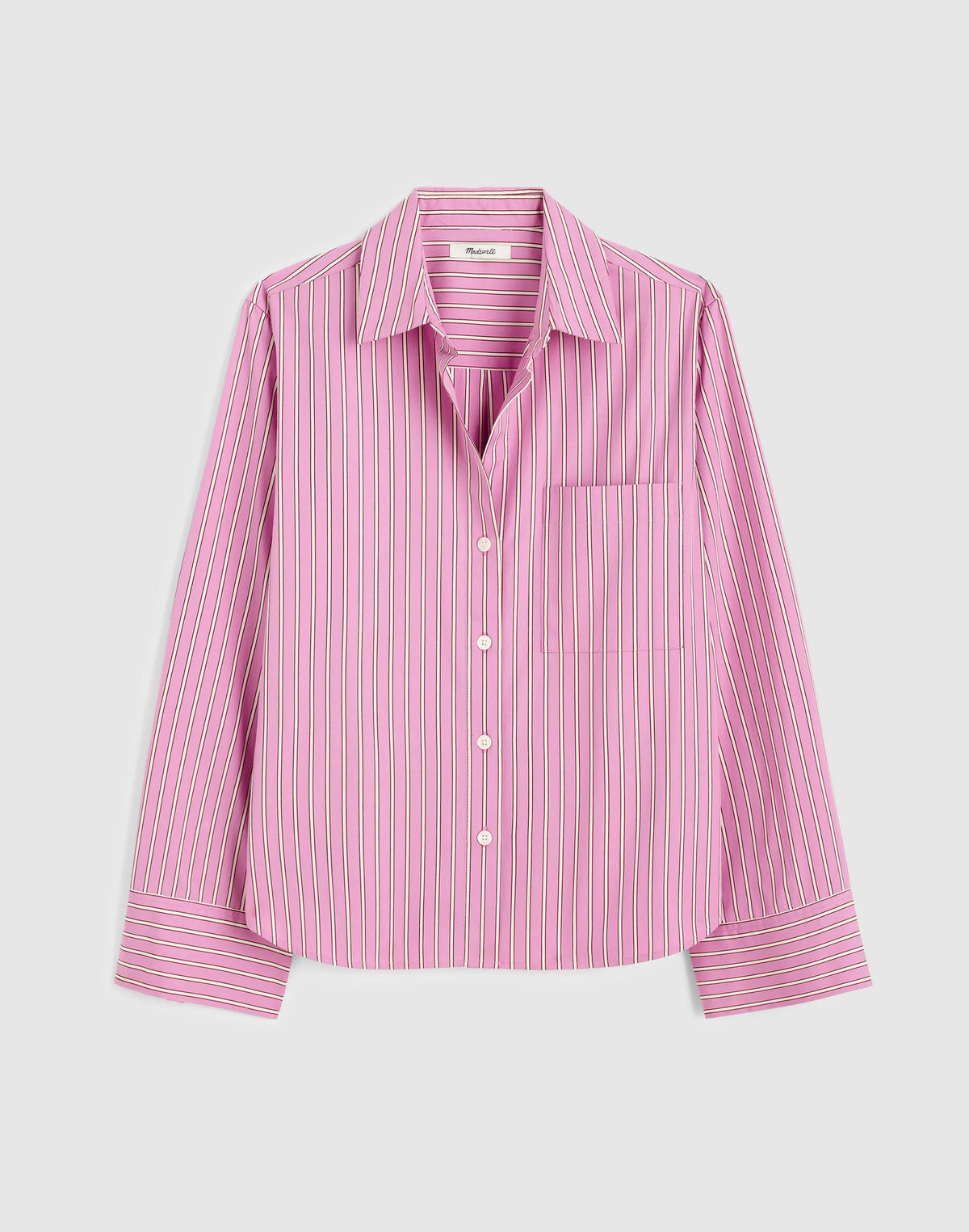 Madewell The Signature Y-Neck Shirt in Poplin Warm Wisteria