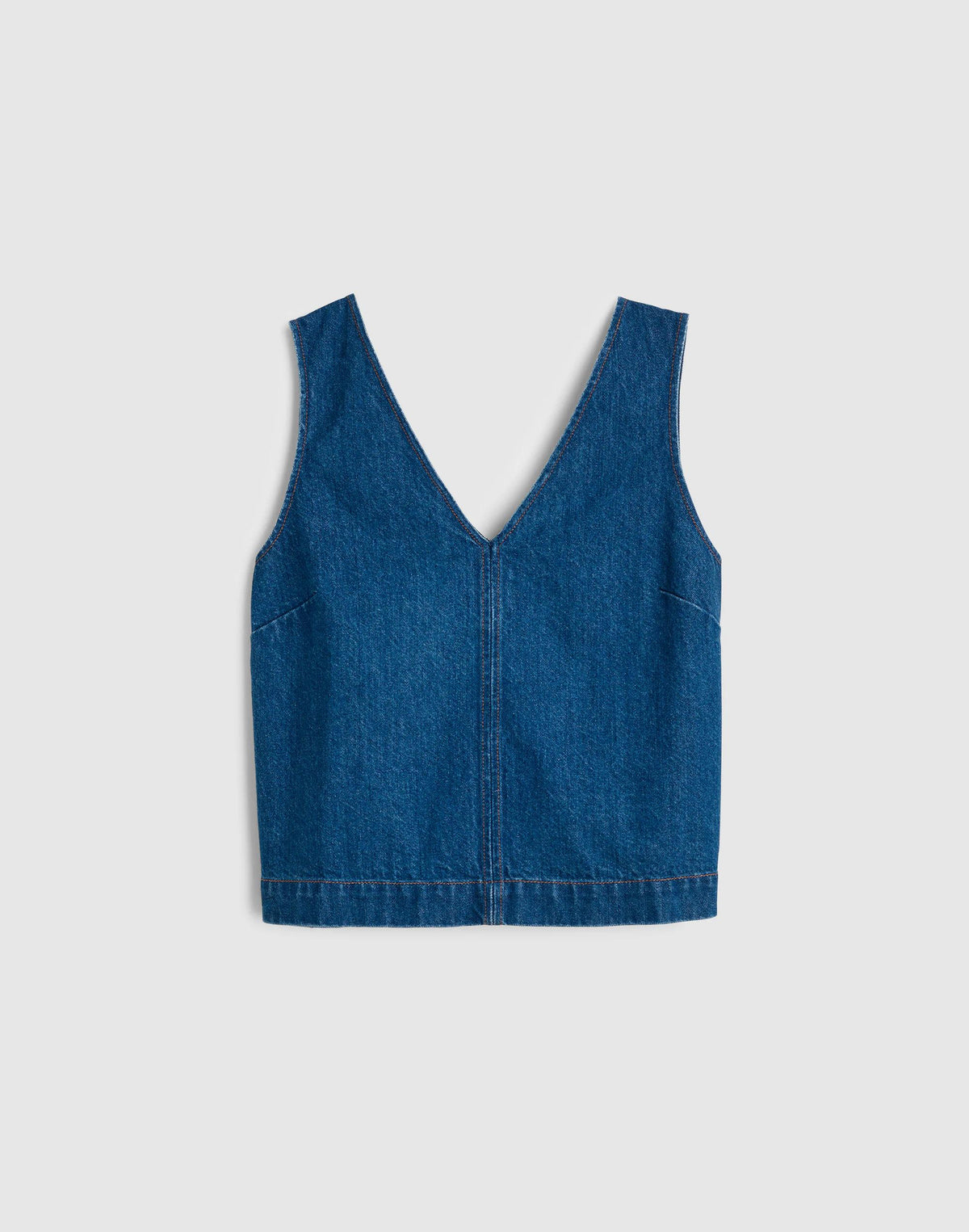 Madewell Denim V-Neck Shell Top Marina Blue