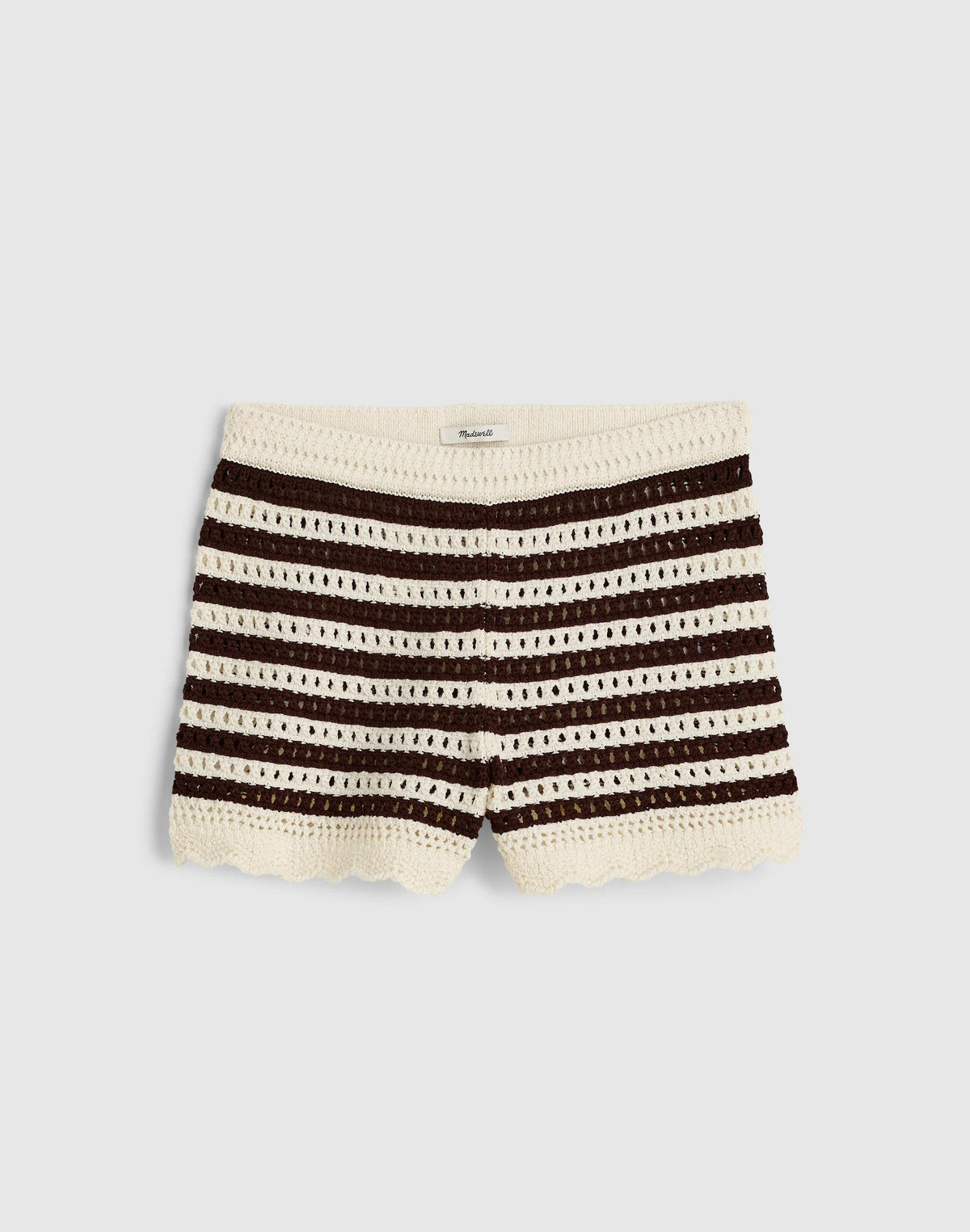 Madewell Madewell x Shopbop Pointelle-Knit Shorts Brown And Ivory Stripe