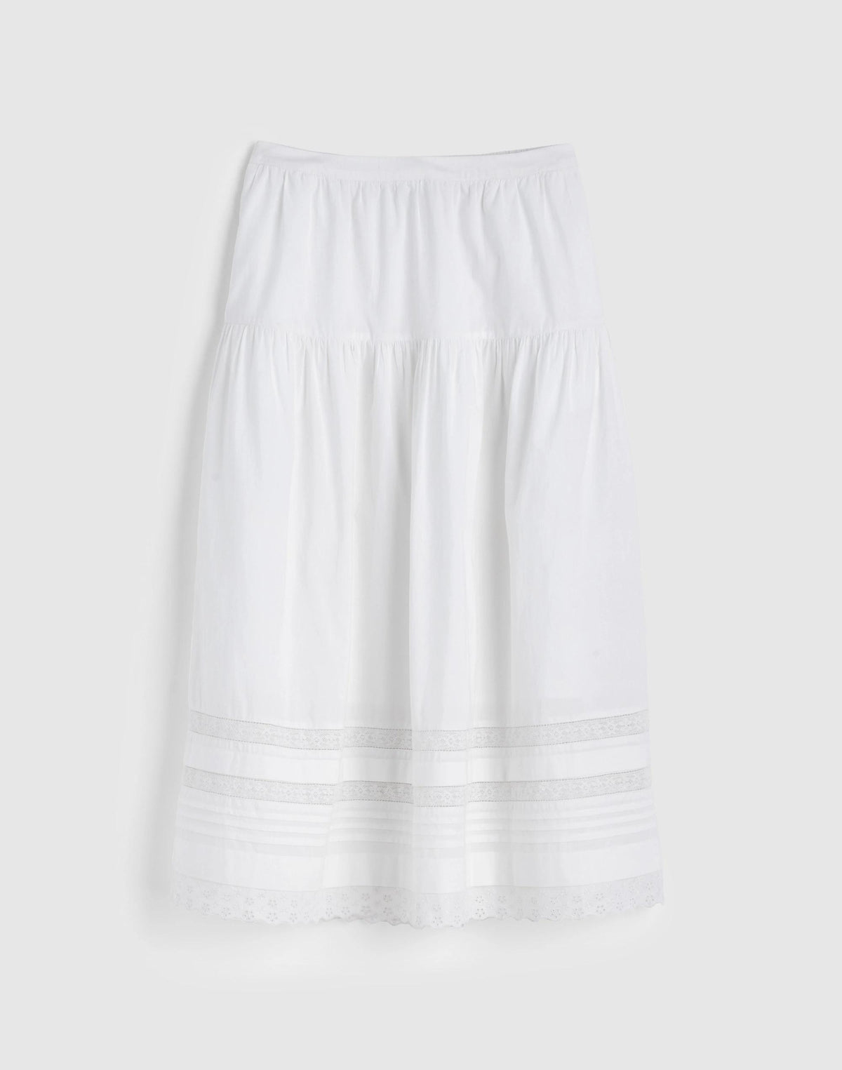 Madewell Pintucked Midi Skirt White