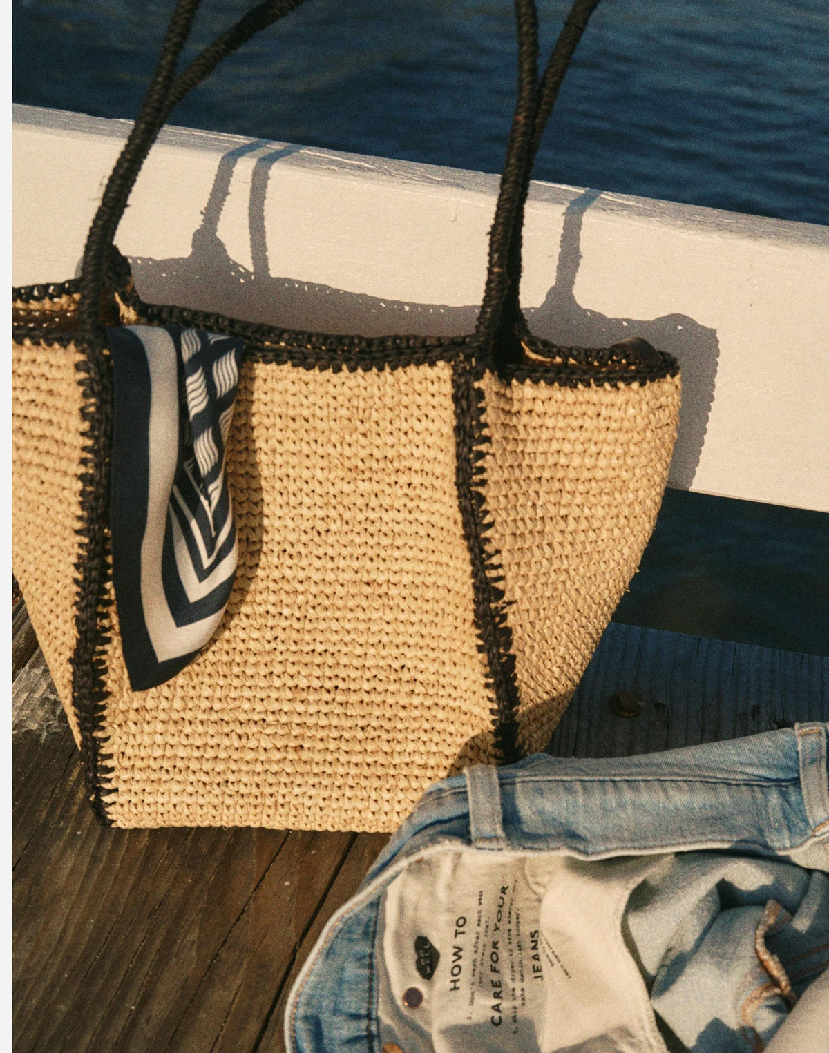 Madewell The Lexington Small Tote in Raffia Natural Multi