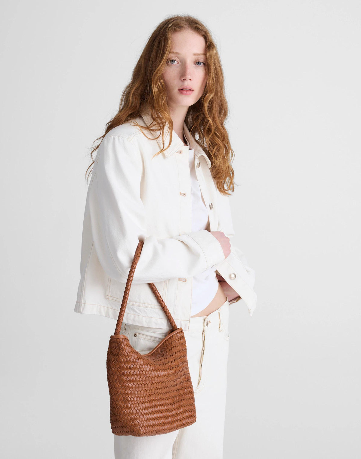 Madewell The Signature Woven Shoulder Bag Burnt Sienna