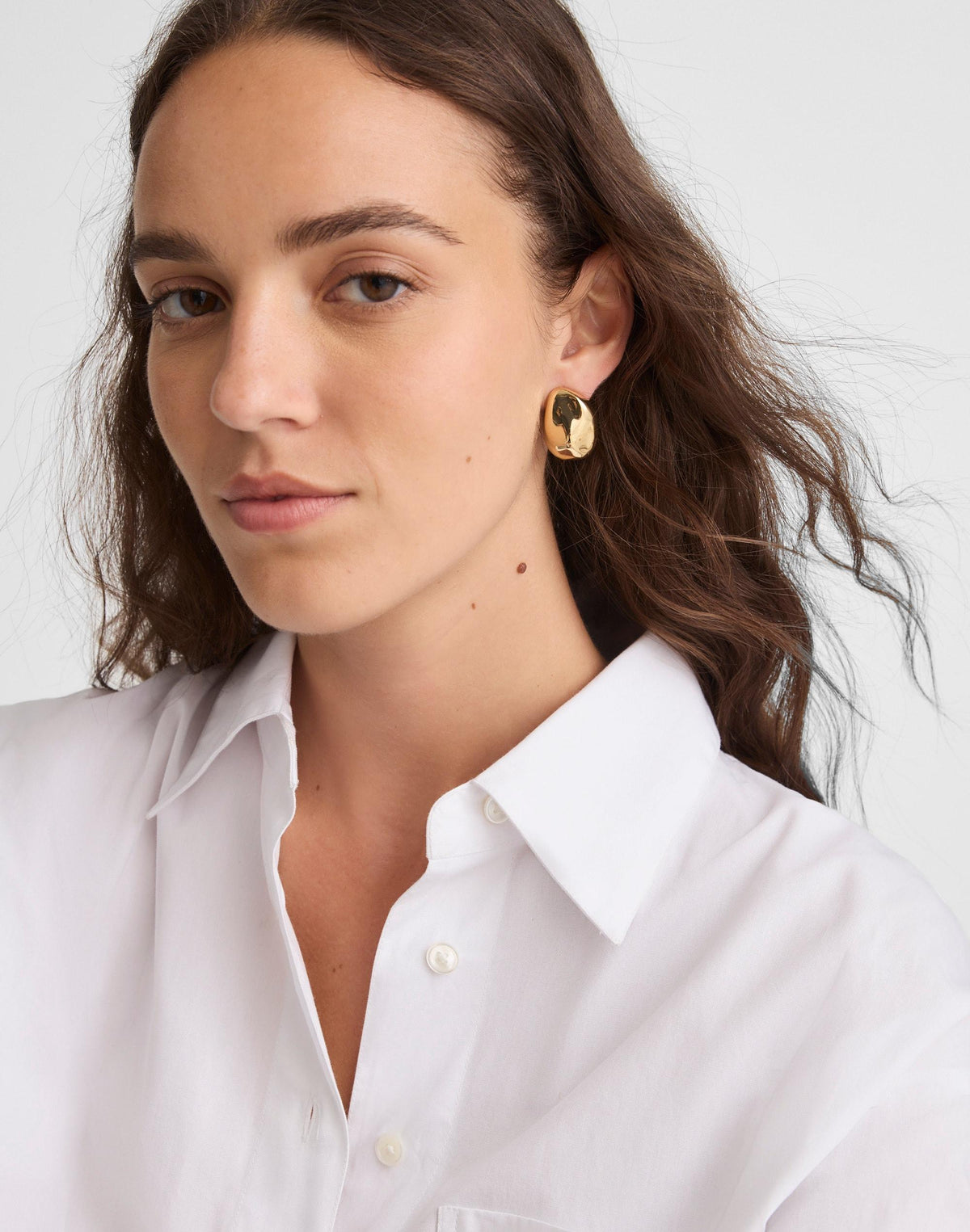 Madewell Sculpted Droplet Statement Stud Earrings Antique Gold