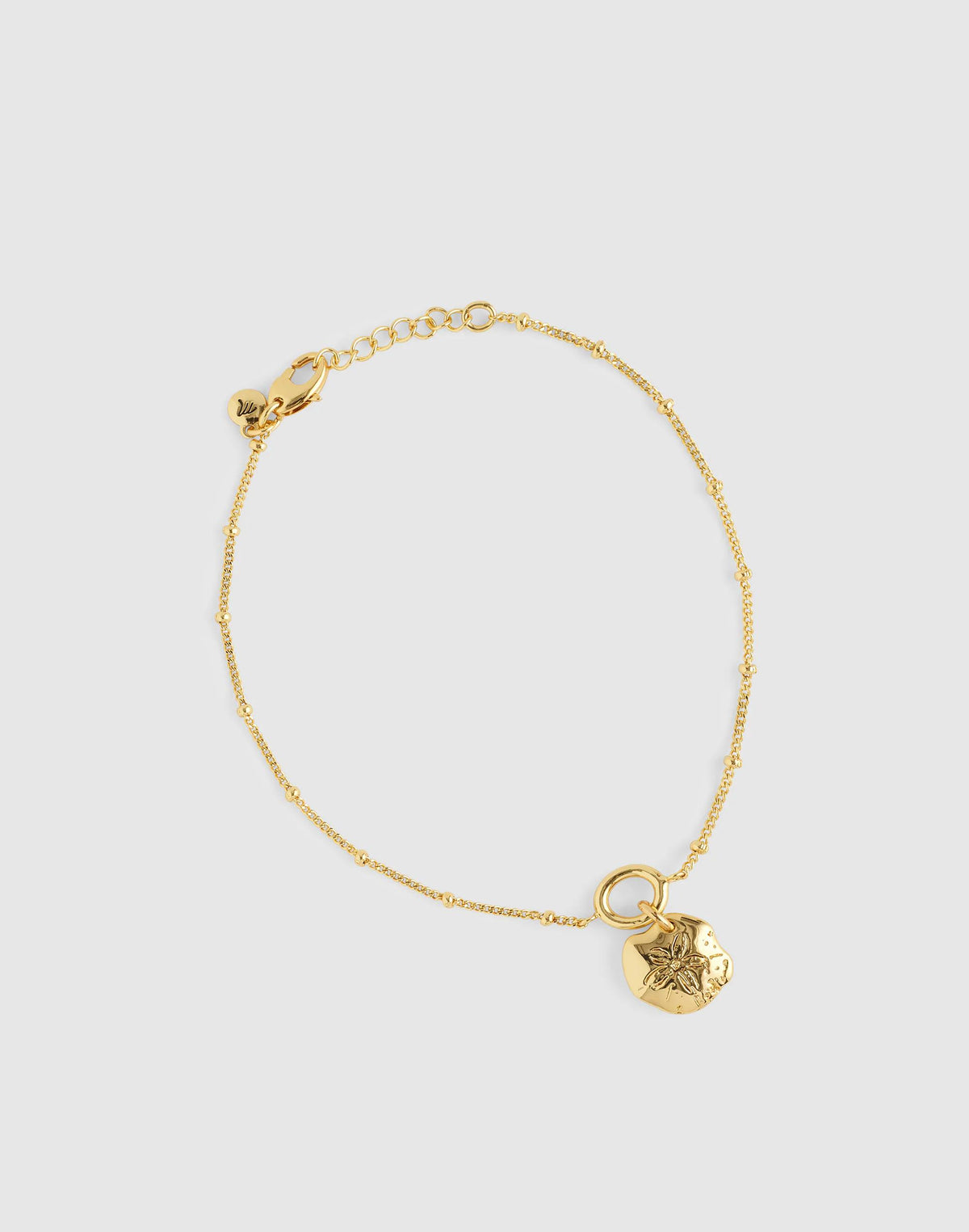 Madewell Sand Dollar Charm Anklet Antique Gold