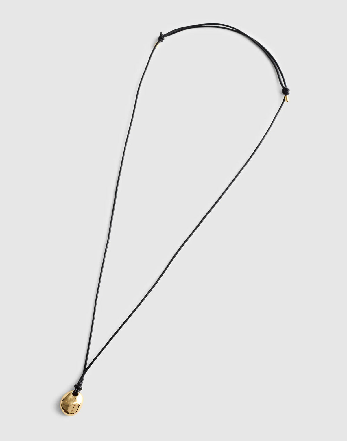 Madewell Sculptural Pendant Leather Necklace Antique Gold