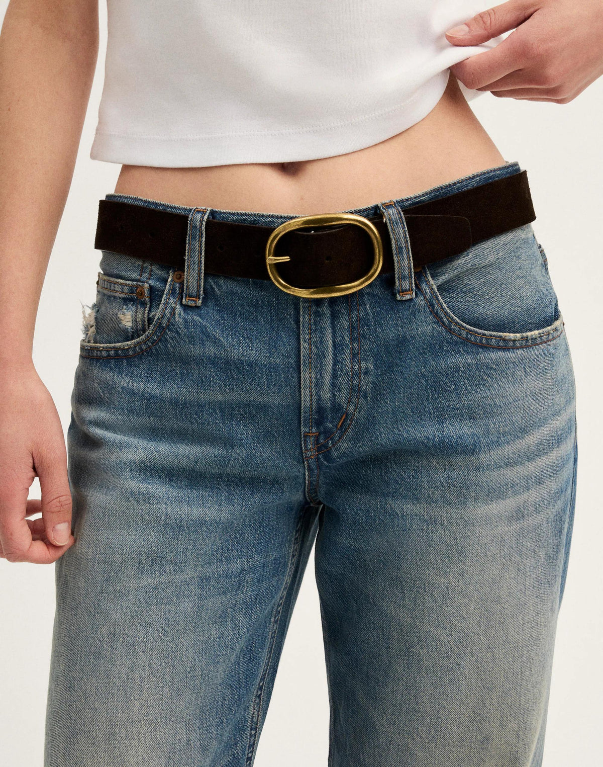 Madewell Oval-Buckle Belt Dark Carob