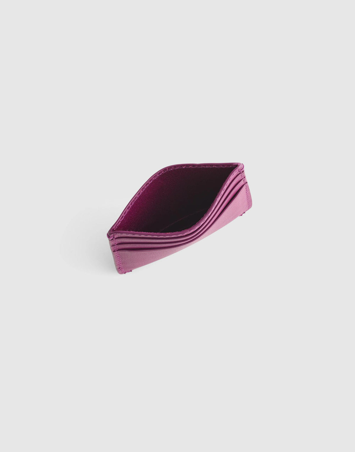 Madewell Curved Card Case in Leather Ripe Plum