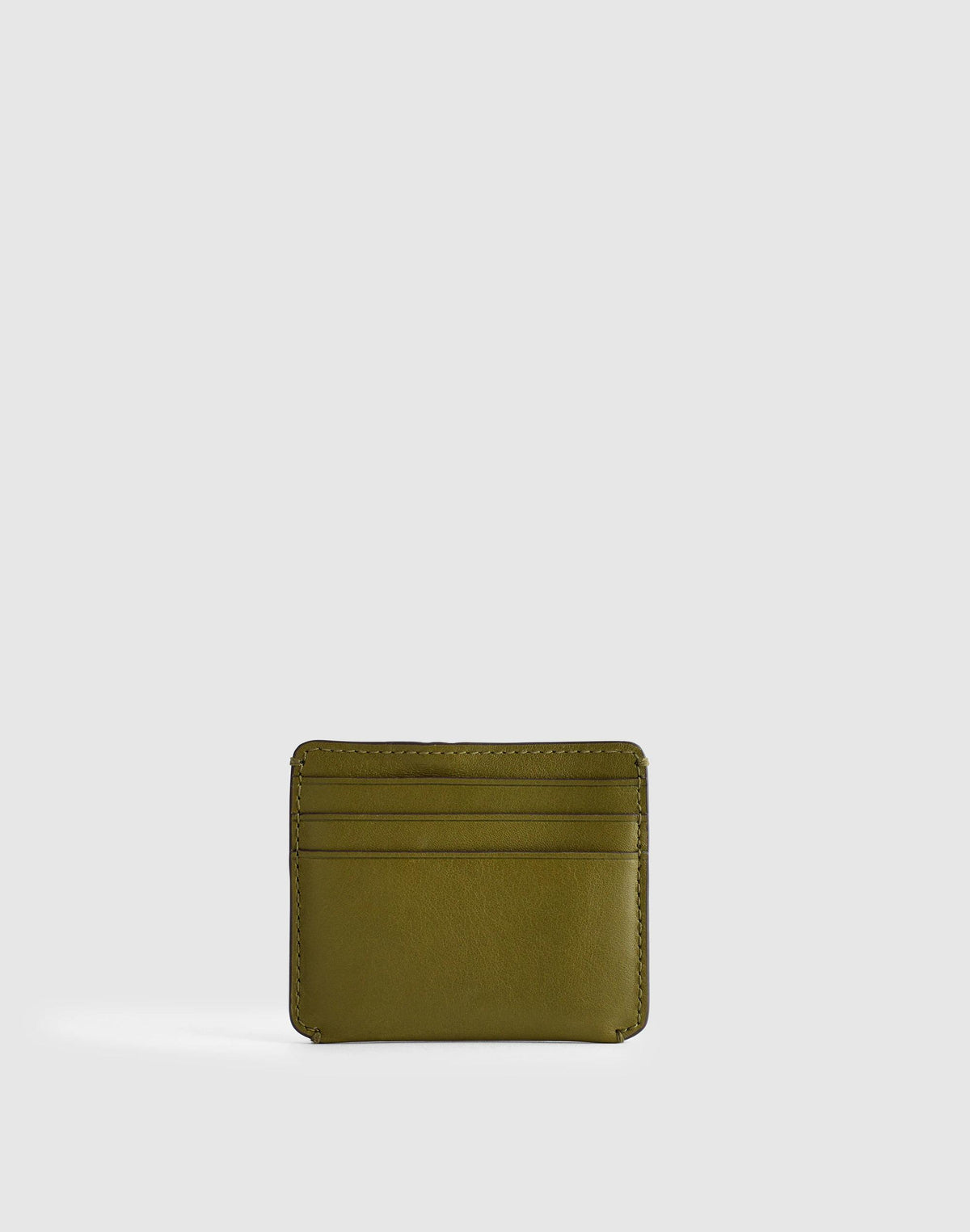 Madewell Curved Card Case in Leather Classic Olive