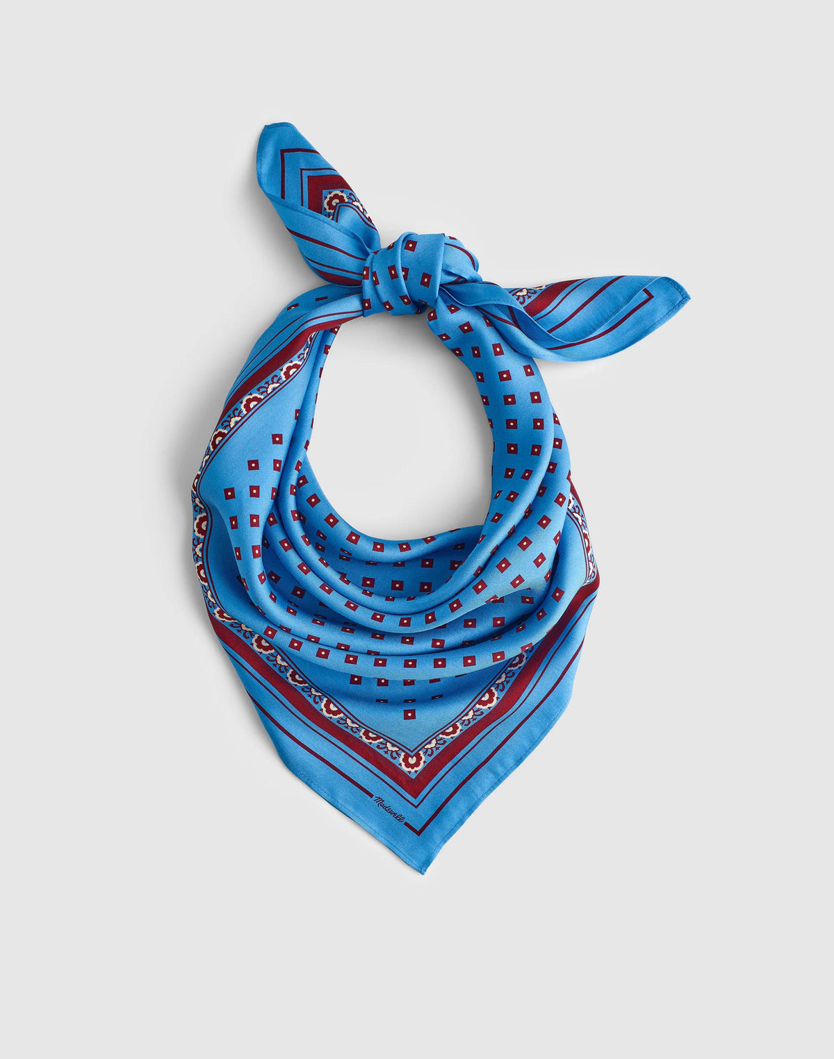 Madewell Medium Silk Bandana Retro Blue