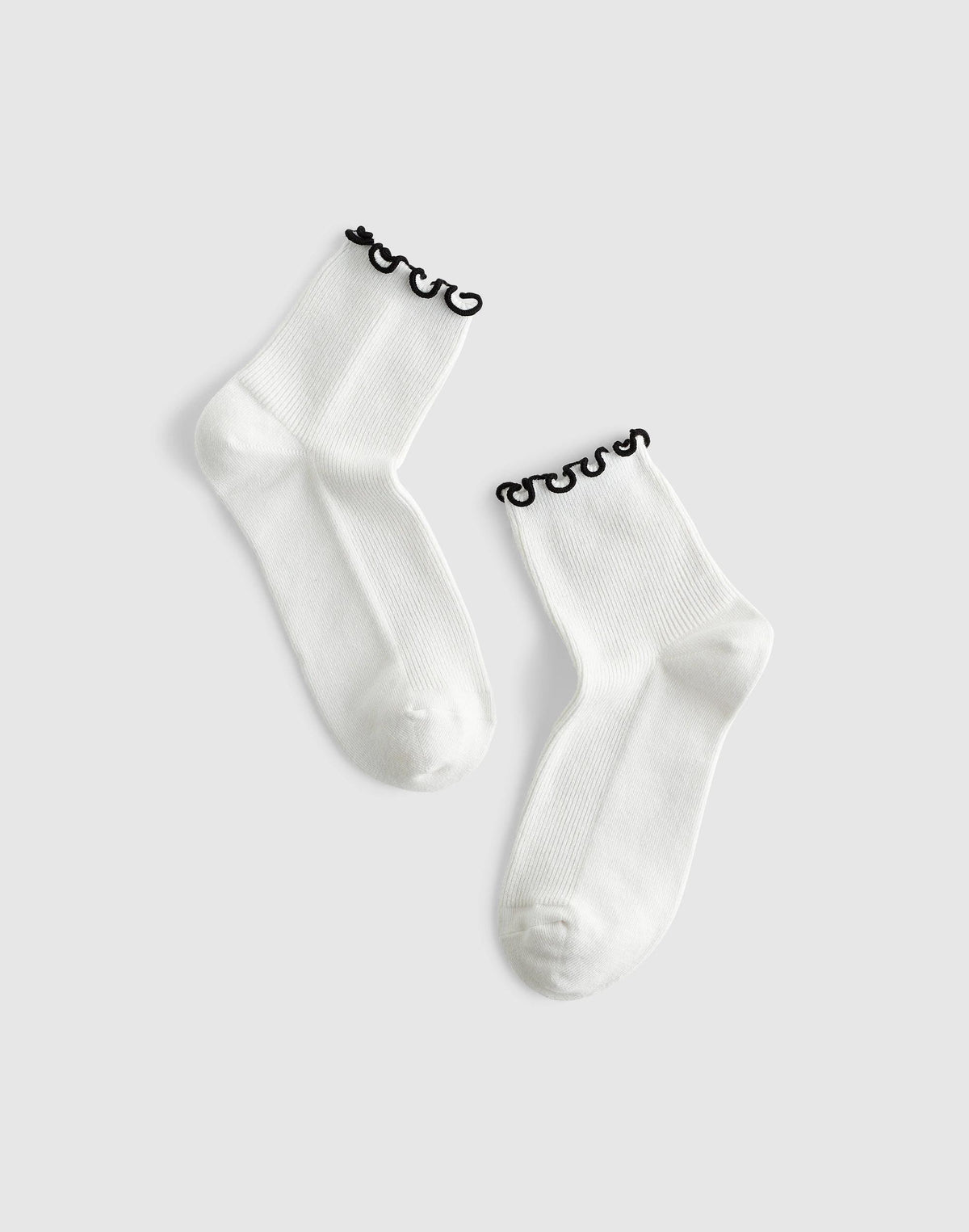 Madewell Ruffle-Trim Ankle Socks Jet Black