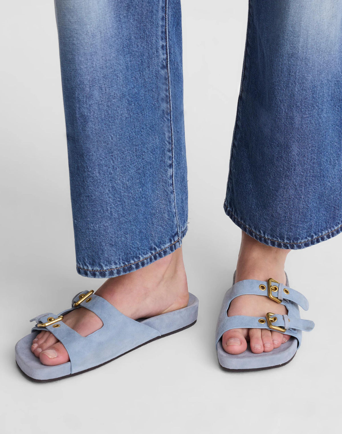 Madewell The Cambrea Double-Strap Sandal Serene Blue