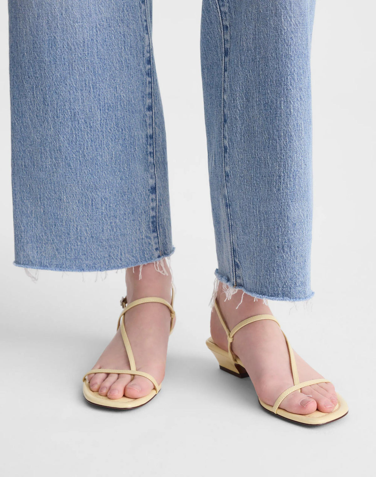 Madewell The Maycie Asymmetric T-Strap Sandal Pale Pineapple