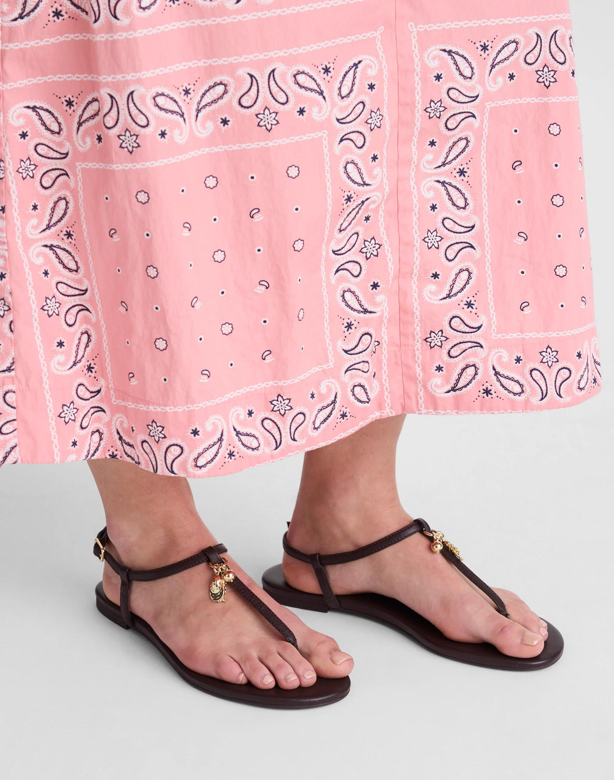 Madewell Madewell x Shopbop Iggy Charm T-Strap Sandal in Leather Coffee Bean