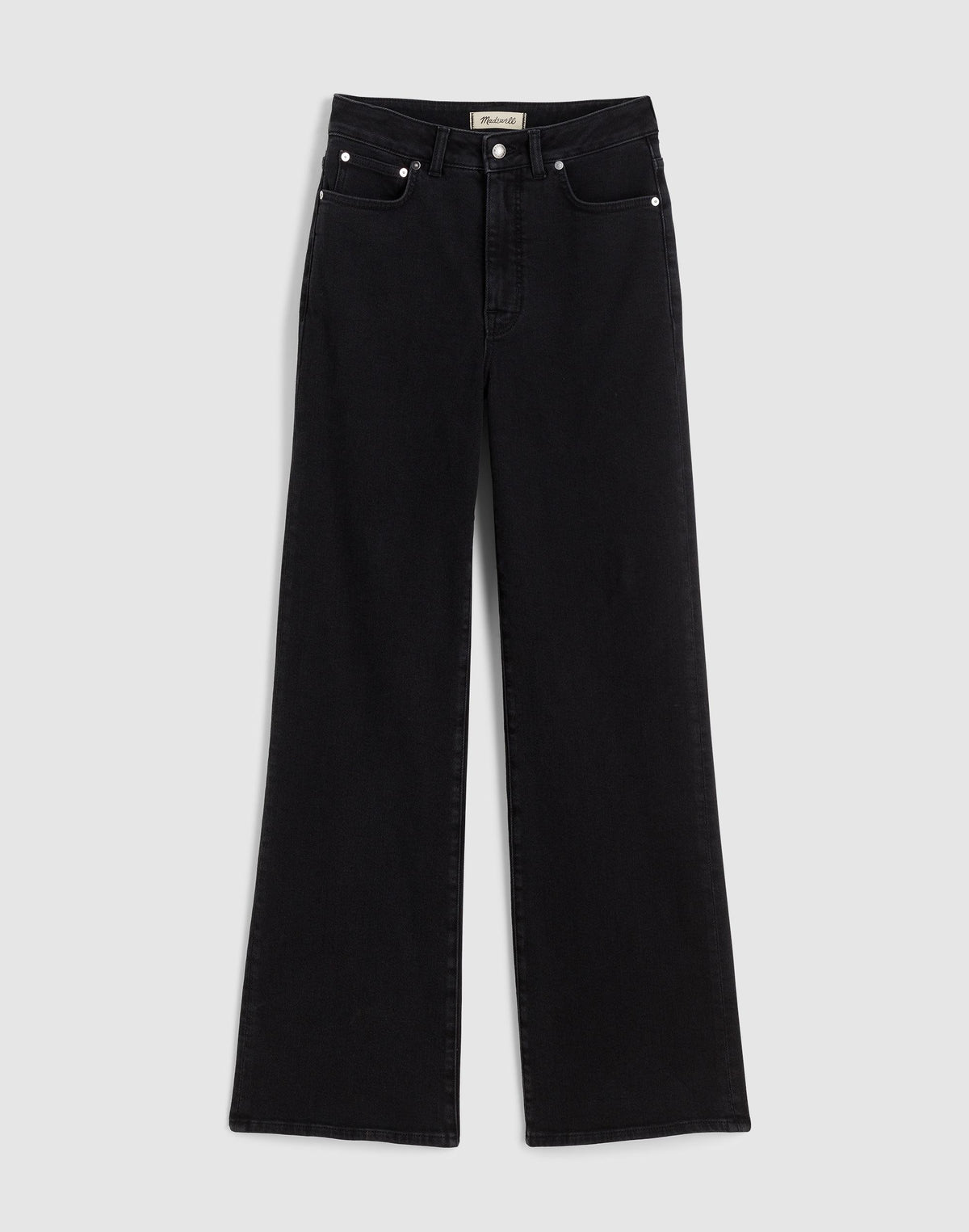 Madewell The Curvy Wide-Leg Jean in Super Stretch Denim Black Frost