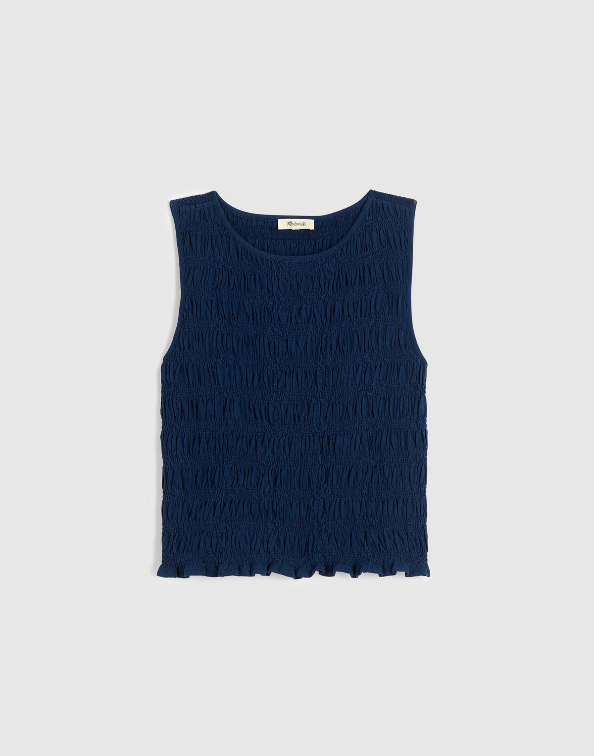 Madewell Smocked Boatneck Tank Classic Indigo