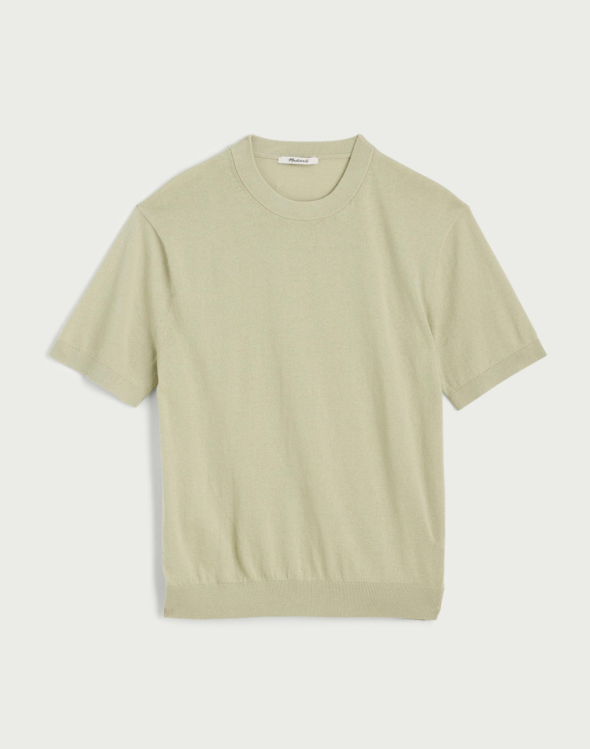 Madewell Crewneck Sweater Tee in Everyday Cotton Dusty Celadon