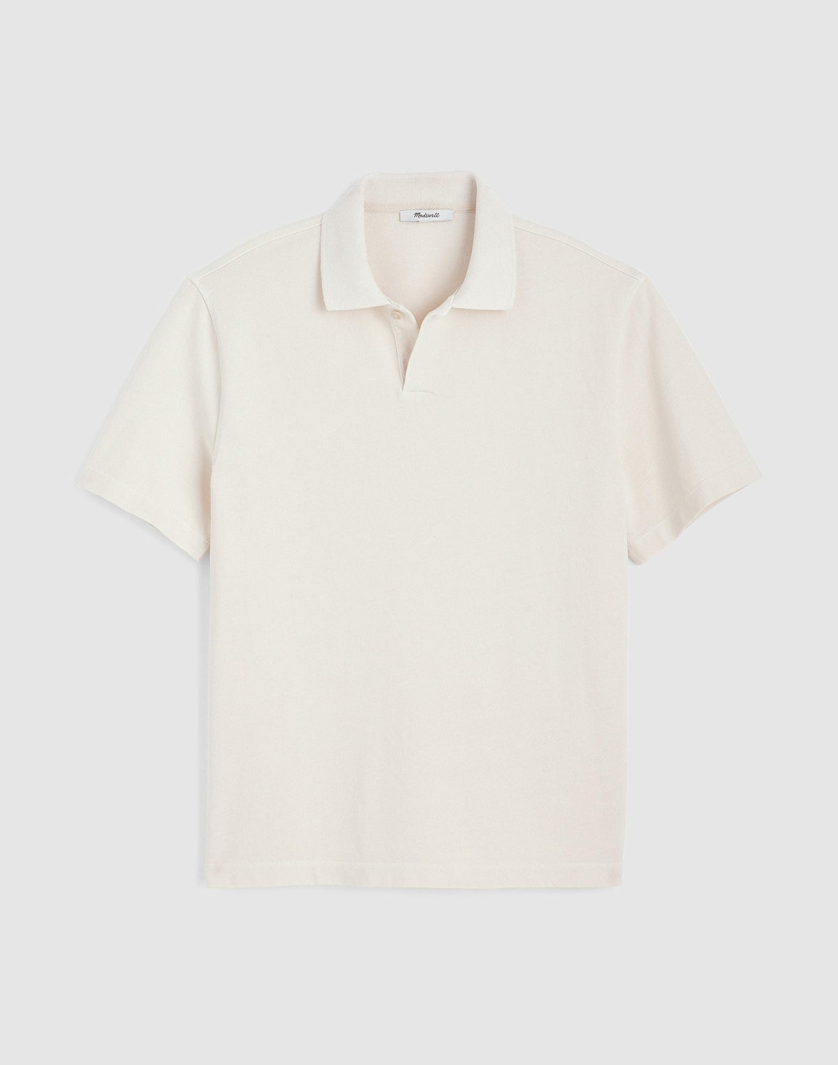 Madewell Short-Sleeve Compact-Knit Polo Parchment