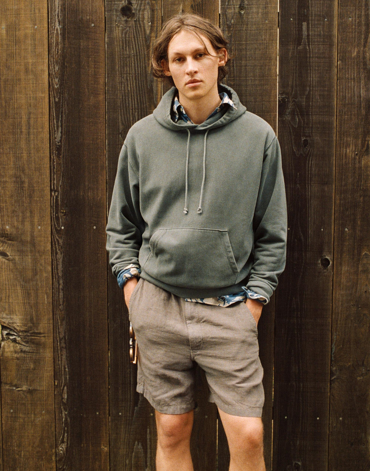 Madewell Pull-On Shorts in Linen Stormy Spruce
