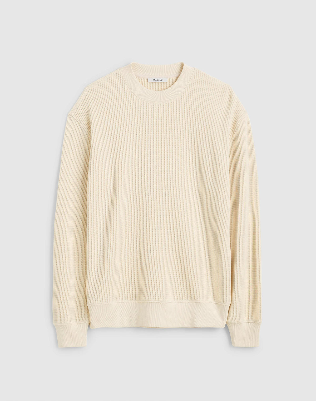 Madewell Waffle-Knit Sweatshirt Antique Cream