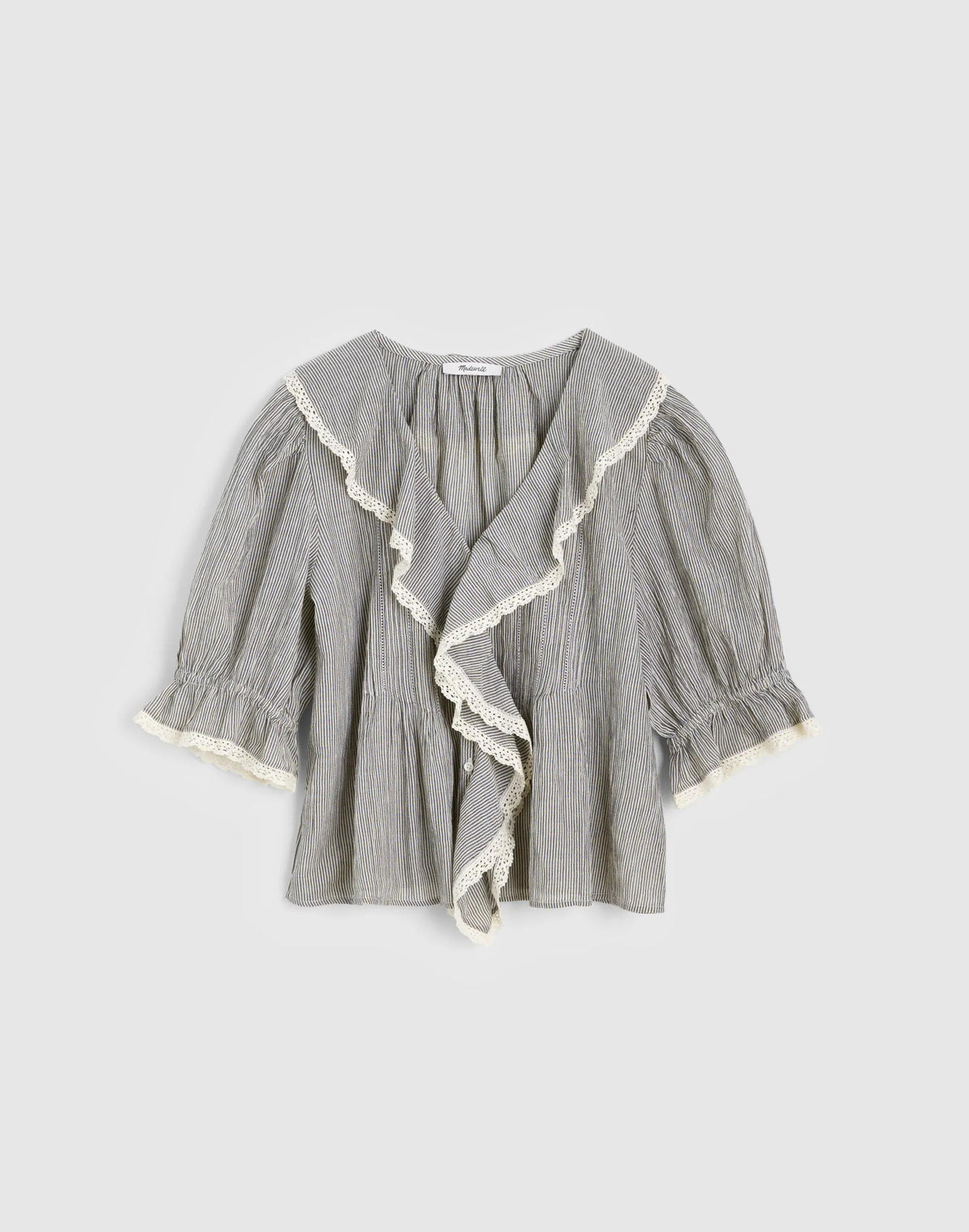 Madewell The Blaire Top Black And Ivory Micro Stripe