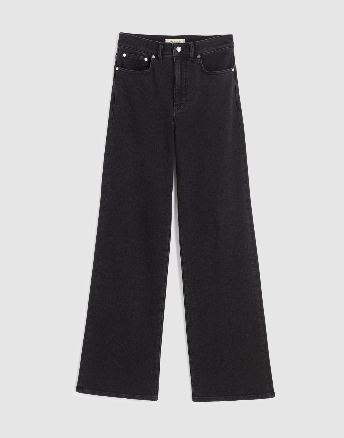 Madewell The Petite Wide-Leg Jean in Super Stretch Black Frost