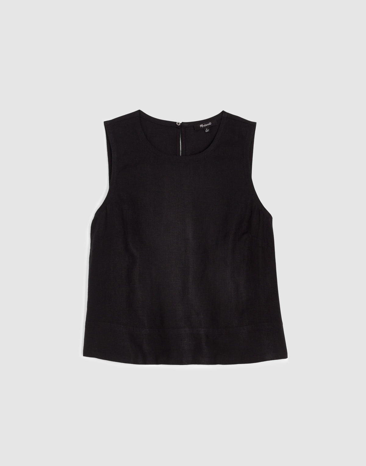 Madewell Shell Top in 100% Linen Jet Black