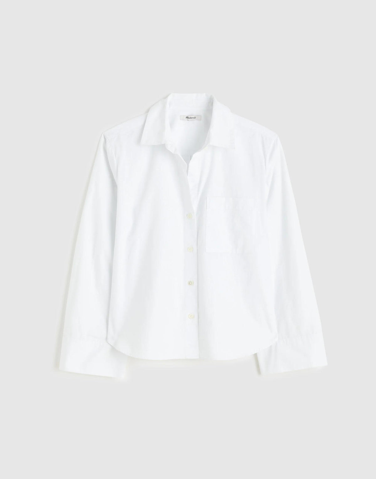 Madewell The Signature Y-Neck Shirt in Poplin White
