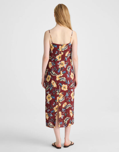 Madewell Squareneck Sleeveless Maxi Dress Dusty Merlot