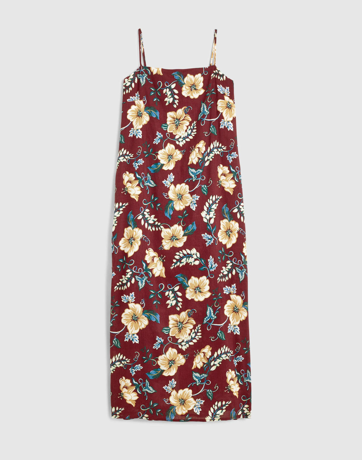 Madewell Squareneck Sleeveless Maxi Dress Dusty Merlot
