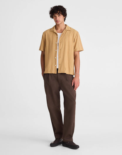 Madewell The Camp Shirt in Seaport Terry Golden Khaki